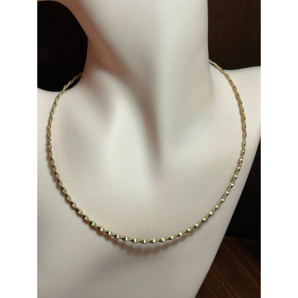 585 14k solid yellow gold EG Eterna Gold Jewelry wire twisted collar necklace